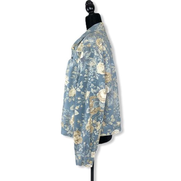 Vintage 90’s Coldwater Creek Light Floral Denim Jacket - Picture 4 of 11